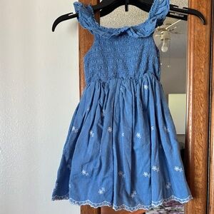 Cat & Jack Blue Embroidered Lace Sundress Toddler Girl 5T